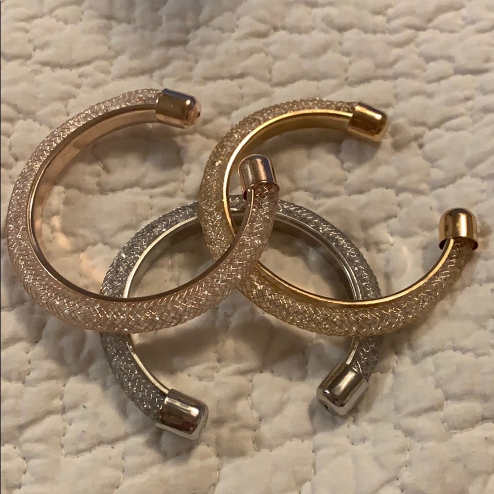 Chain Mesh and Crystal Cuffs 3 Pack